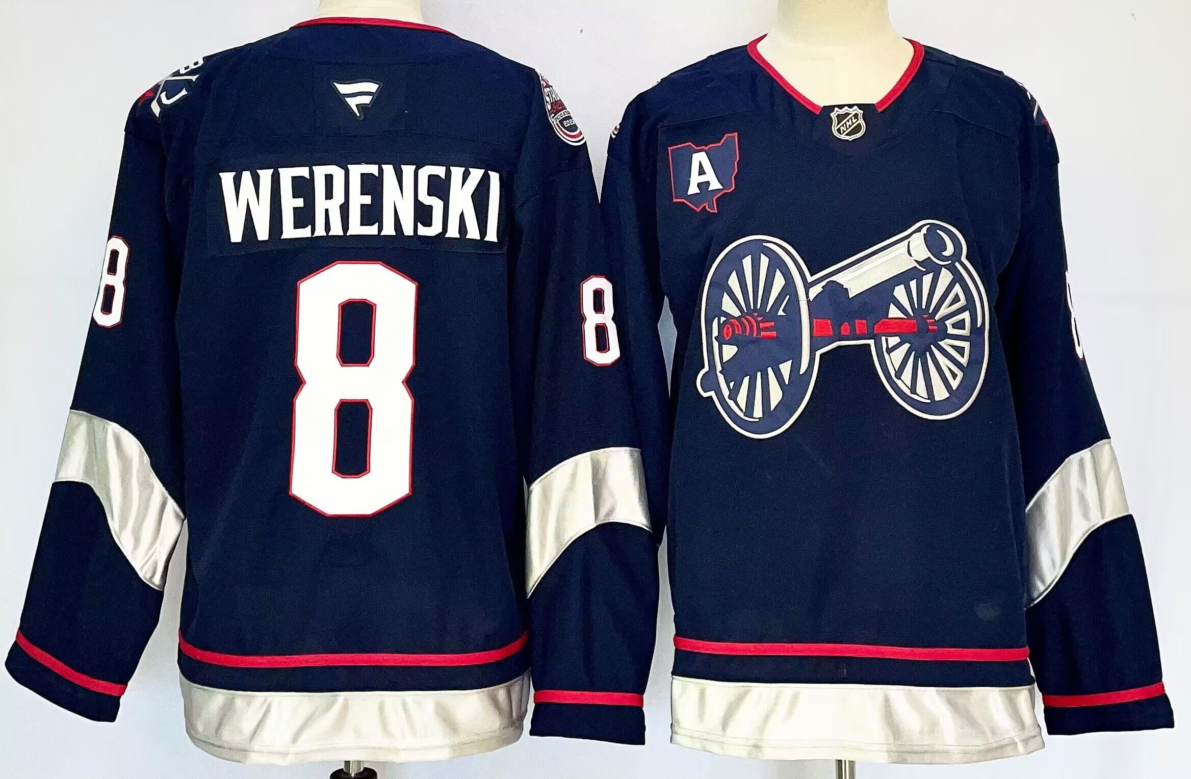 Men Columbus Blue Jackets #8 Werenski Blue 2026 Adidias NHL Jersey style 001